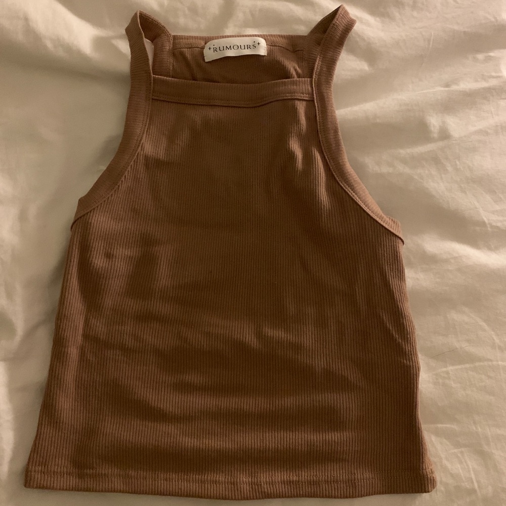 shop rumours light brown/ tan tank top